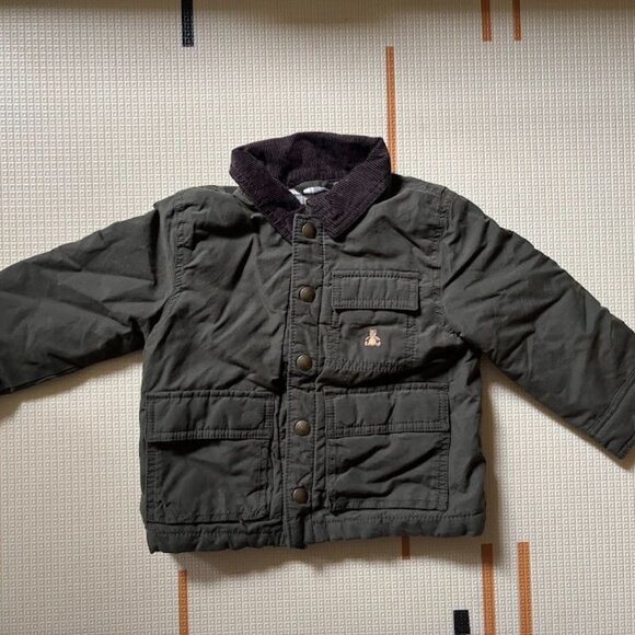 Army Green Canvas Chore Barn Jacket 2T GAP Kids - Picture 3 of 4
